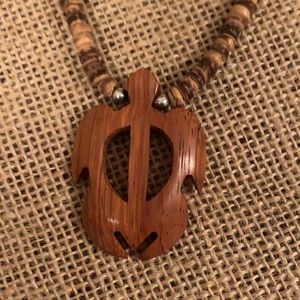 Wood necklace.